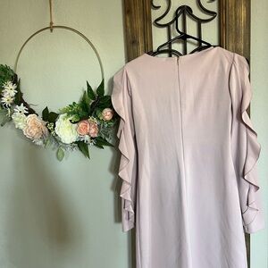 NWT $129: Donna Karan New York Ruffled Cold-Shoulder Sheath Dress